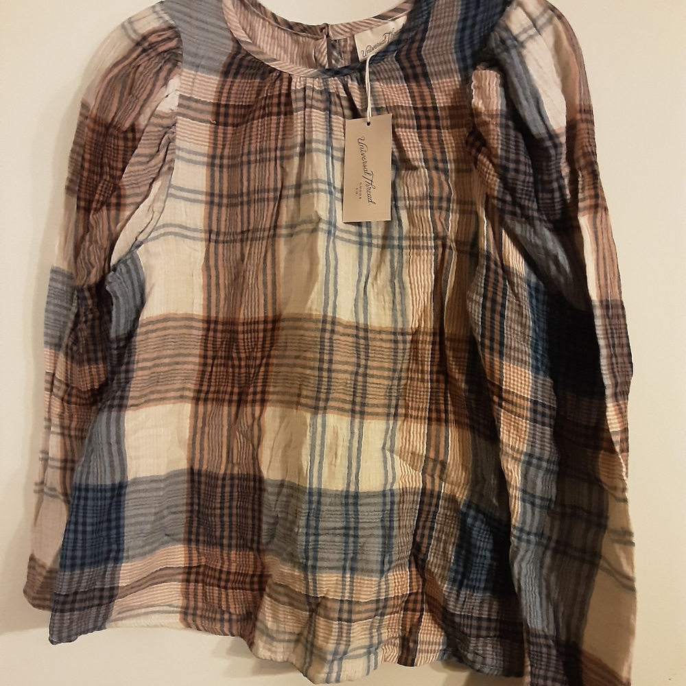 Plaid blouse size M